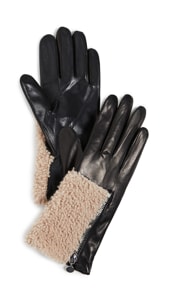 Carolina Amato Leather Shearling Gloves
