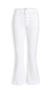 FRAME Le Bardot Crop Flare Jeans with Exposed Buttons