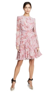 Giambattista Valli Long Sleeve Floral Mini Dress