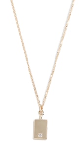 Jennie Kwon Designs 14k Rectangle Diamond Mirror Pendant Necklace