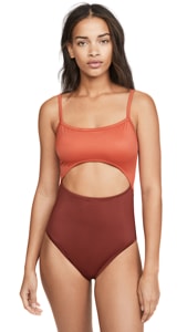 Madewell Second Wave Cutout Colorblock One Piece