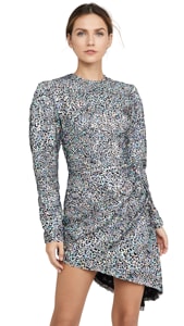 Sandra Mansour Sequined Velvet Leopard Mini Dress