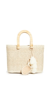 Sensi Studio Canasta Wooden Handle Bag