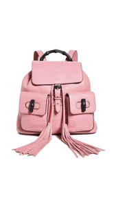 What Goes Around Comes Around Gucci Pink Leather Bamboo Handle Backpack