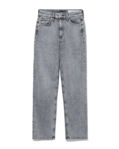 Cropped stone-washed jeans