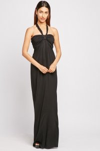 Everything5pounds.com - Black halter neck maxi dress