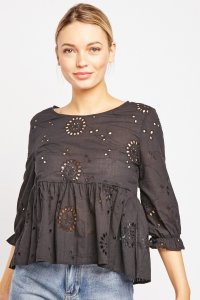 Everything5pounds.com - Broderie anglaise frilly blouse