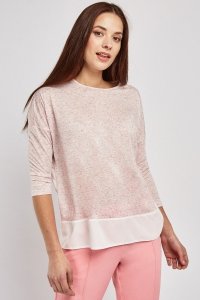 Chiffon Panel Speckled Top