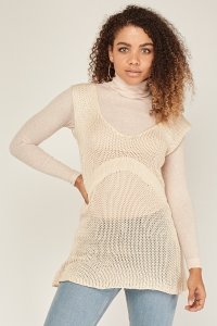 Everything5pounds.com - Crochet knit overlay top