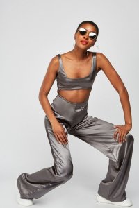 Everything5pounds.com - Cut out wide leg sateen jumpsuit