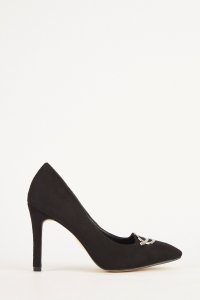 Everything5pounds.com - Detail front suedette heels