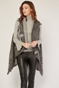 Everything5pounds.com - Draped waterfall woven poncho