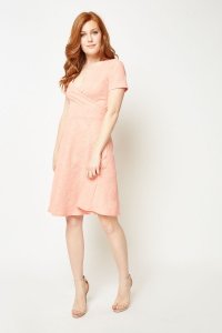 Everything5pounds.com - Embossed floral wrap dress