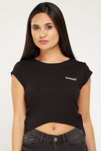 Everything5pounds.com - Encrusted spine back cropped t shirt