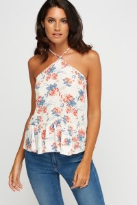 Floral Printed High Neck Top
