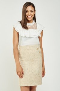 Frilly Lace Insert Shell Top