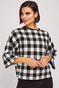 Everything5pounds.com - Gingham knit sweater