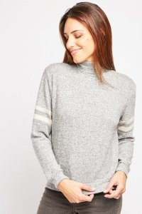 High Neck Speckled Jersey Knit Top