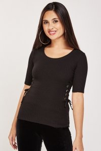 Lace Up Side Rib Top