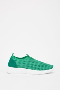 Low Top Perforated Knit Trainers