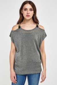 Everything5pounds.com - Lurex detailed sleeve top