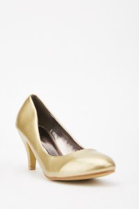 Everything5pounds.com - Metallic shine heeled pumps