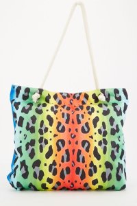 Everything5pounds.com - Multi-colour animal print beach bag
