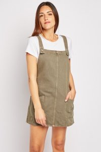 Everything5pounds.com - Olive dungaree dress