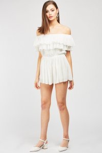 Everything5pounds.com - Pleated layered ruffle playsuit