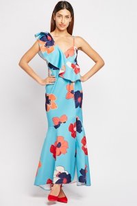 Ruffle Floral Maxi Dress
