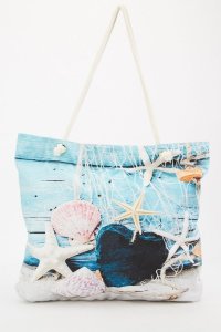 Sea Shell Print Beach Bag