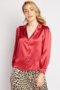 Everything5pounds.com - Silky maroon shirt