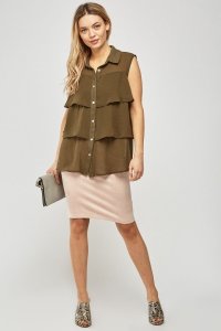 Everything5pounds.com - Sleeveless sheer tier blouse