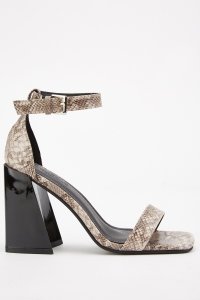 Everything5pounds.com - Snake-skin pattern heeled sandals