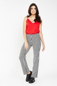 Straight Fit Vertical Stripe Trousers