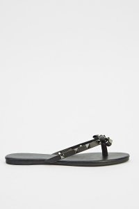 Everything5pounds.com - Studded bow flat sandals