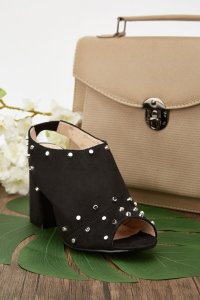Everything5pounds.com - Studded slingback peep toe heels