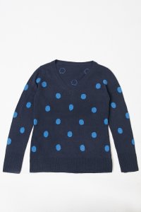 V-Neck Polka Dot Sweater