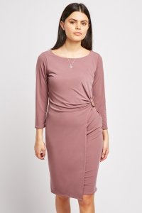 Everything5pounds.com - Wooden ring detail wrap dress