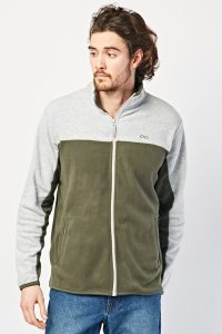 Zip Up Colour Block Fleece Jacket