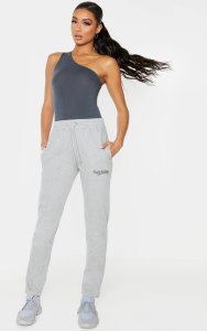 PRETTYLITTLETHING Grey Marl Tapered Joggers, Grey