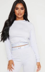 PRETTYLITTLETHING Petite Baby Blue Lounge Sweat, Baby Blue