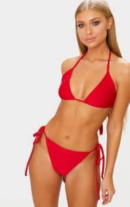 Red Mix & Match Triangle Bikini Top, Red