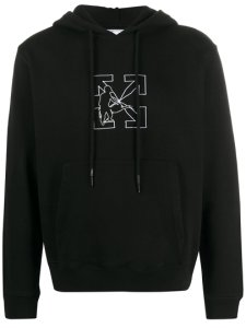 Black logo workers hoodie