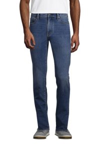 4 Way Stretch Jeans, Slim Fit, Men, Size: 30 36 Regular, Blue, Cotton-blend, by Lands' End