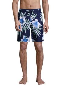 Lands End - 8-inch swim shorts, men, size: 28-30 regular, blue, polyester, by lands' end