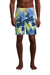 Lands End - 8-inch swim shorts, men, size: s regular, blue, polyester, by lands' end