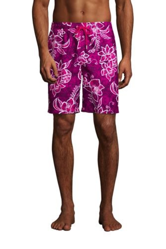 Lands End - 8-inch swim shorts, men, size: s regular, pink, polyester, by lands' end