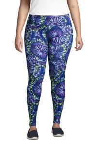 Active Seamless Leggings, Women, Size: 24-26 Plus, Blue, Poly-blend, by Lands' End