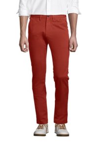 Everyday Stretch Chinos, Slim Fit, Men, Size: 30 Regular, Red, Spandex, by Lands' End
